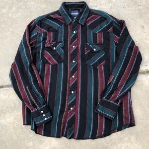 wrangler pearl snap, flannel
